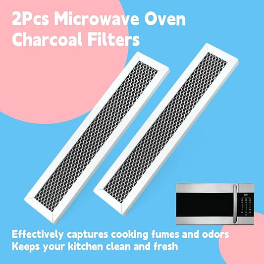 2Pcs Microwave Filters Compatible with Frigidaire FGMV17WNVFA FMV152KSA FMV152KBA FMV152KMA FMV152KQA FMV152KWA FMV157GBA Microwave Oven Charcoal Filter Replacement Part
