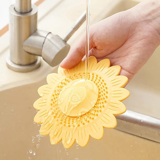 Flower Shape Sink Stopper Silicone Shower Drain Bath Plug Hair Catcher Sink Drain Covers Kitchen Bathroom Sink Plug