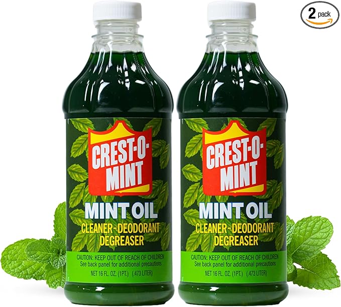 Crest-O-Mint Oil Multipurpose Cleaner & Degreaser, Simple All-Purpose Household Cleaner & Deodorizer, Natural Wintergreen Mint Scent, Made in USA (2, 16 fl oz)