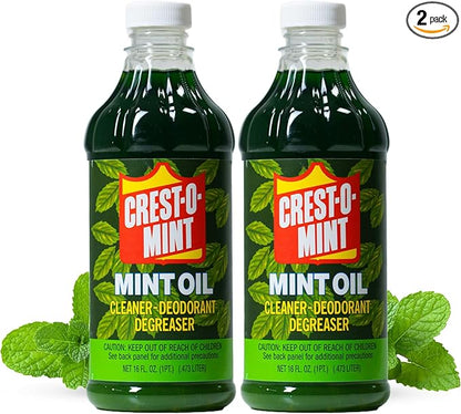 Crest-O-Mint Oil Multipurpose Cleaner & Degreaser, Simple All-Purpose Household Cleaner & Deodorizer, Natural Wintergreen Mint Scent, Made in USA (2, 16 fl oz)