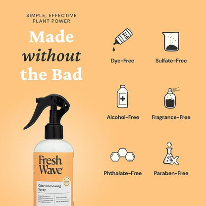 Fresh Wave Orange Scent Odor Removing Spray, 8 fl. oz. | Odor Absorber for Home, Furniture, Fabrics & Trash | Safer Odor Relief