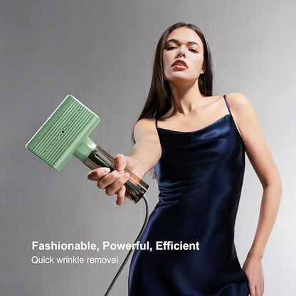 G10 Pro Steamer for Clothes, Global Voltage Adaptation Handheld Garment Steamer, Dual Steam Modes,1200W Mini Steam Iron for Travel and Home (100-240V Green)