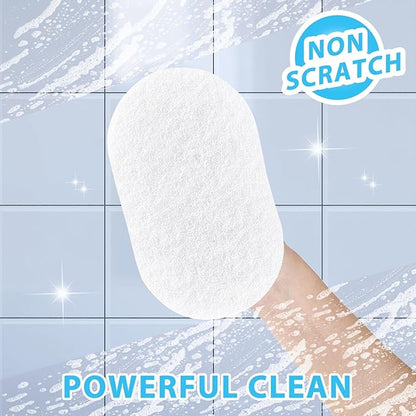 Handle Bath Tub Scrubber, Non Scratch Bathroom Scouring Pad, Bathtub Scrubber Soap Scum Remover for Shower Tile Grout Sink Pool Step & Corner, Heavy Duty Cleaning Sponge Scrub, 2 PCS
