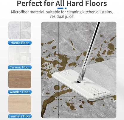 10Pcs Joymoop Mop Replacement Pads, 15 * 4.9'' Universal Mop Pads Mop Head Refills Washable Wet Mop, Compatible with Most 11-14” Size Mops