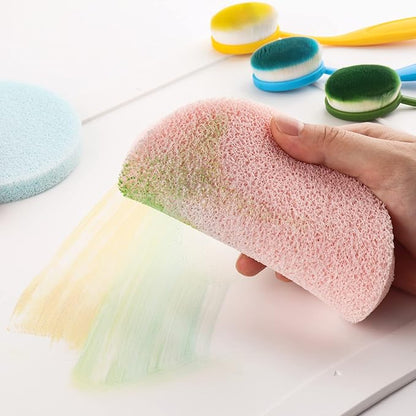 BAOFALI 4 Pcs/Set Stamp Scrubber,Stamp Cleaning Sponge,Ink Removing Tool for Applicable to Stamp Cleaning Cloth Stamps Rubber Stamps,Stamp Positioners and Craft Supplies Tool （Light Blue）