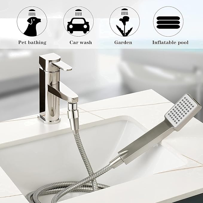 BRIGHT SHOWERS Shower Hose For Hand Held Shower Heads, 79 Inches Cord Extra Long Stainless Steel Hand Shower Hose, Ultra-Flexible Replacement Part with Brass Insert, Brushed Nickel