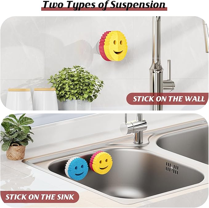 Kontoyo Sponge Holder for Kitchen Sink,Sink Caddy Organizer with Suction Cup Installation for Kitchen/Bathroom, Self Draining,Sponge Caddy for Holding Smiley Sponges-Bronze