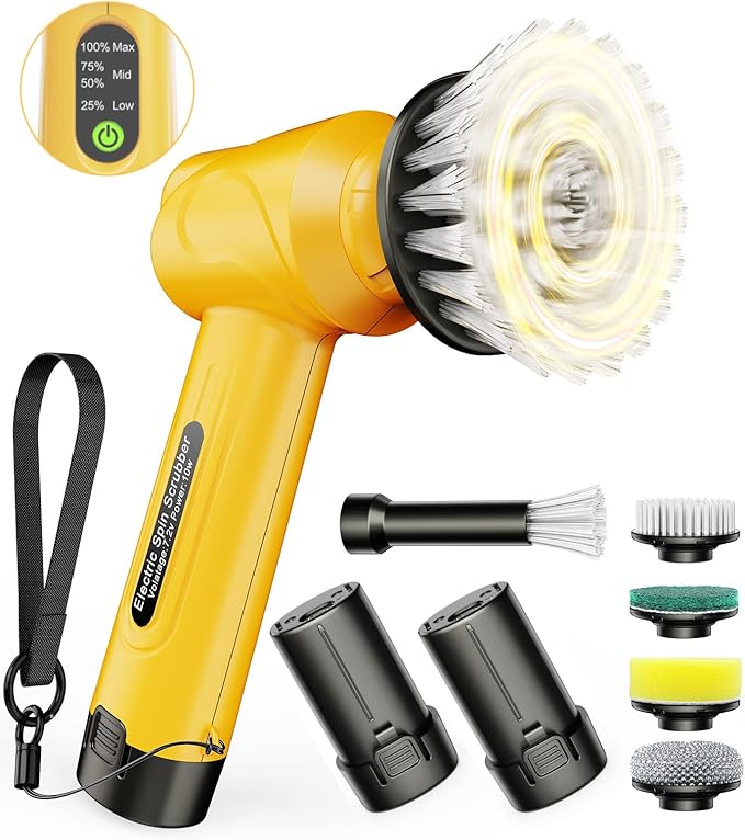 qimedo Handheld Scrubber Q4 Replacement Brush Head, 5-in-1 Spin Scrubber Replacement Brush Heads for qimedo