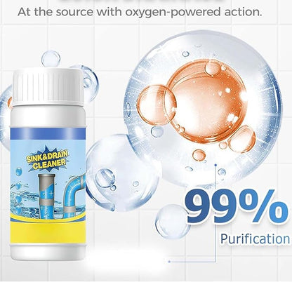 110g Powerful Sink and Drain Cleaner Powder, Pipeline Dredging Agent Powder Drain Cleaner, Multi-functional Fast-Acting Pipe Dredging Agent for Kitchen and Toilet Pipeline Unblocker (3pc)