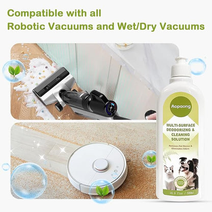 Multi-Surface Floor Cleaning Solution Household Floor Cleaner Care for All Robot Vacuums with Mopping and Cordless Wet/Dry Vacuums (16.9Fl Oz/500ML) 2 bottles