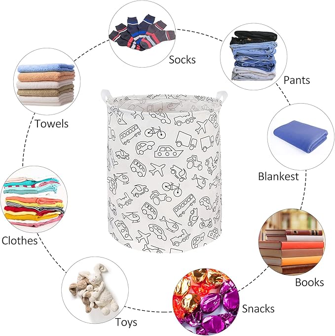 Collapsible Laundry Basket in Bedroom Waterproof Laundry Hamper in Bathroom Large Laundry Bag in College Dormitory Cloakroom Livingroom Nursery Organizer Toy Bin