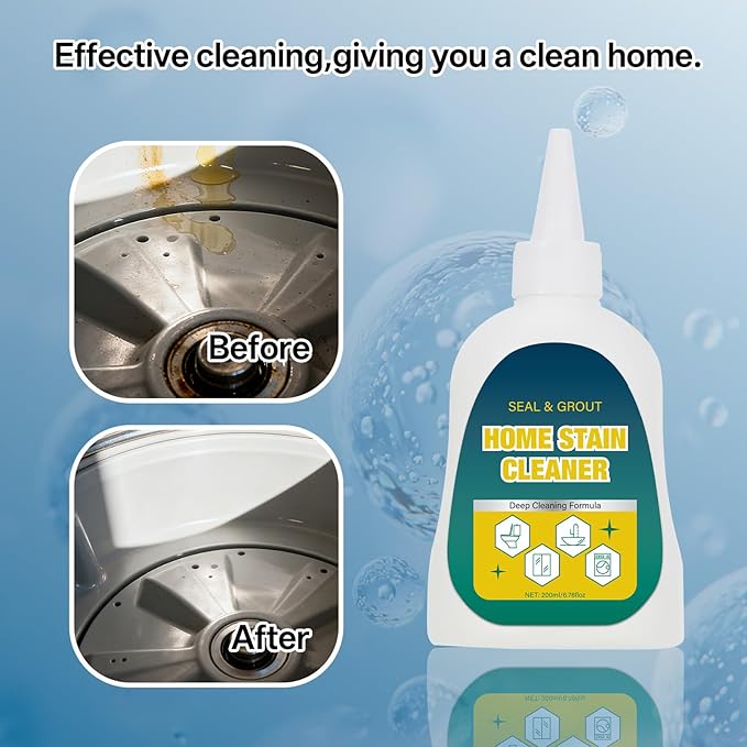 Home Stain Cleaner, 7 OZ Fast-Acting All-Purpose Deep Cleaning Gel for Bathroom, Kitchen, Laundry & Room, For Targets Tile Gaps, Washing Machine Seals, Fridge Rubber, Wall & Shower Stains