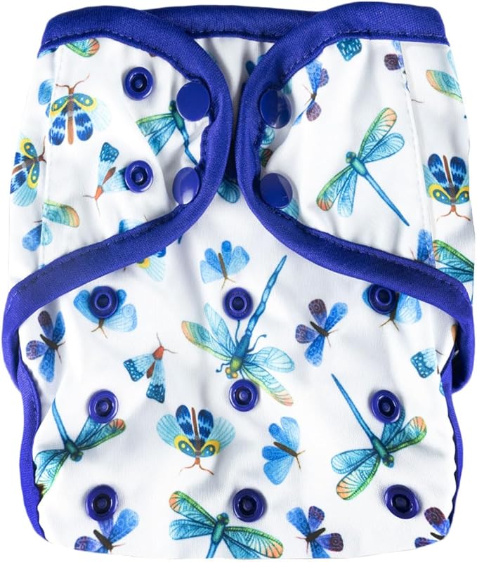 OsoCozy Newborn Reusable Cloth Diaper Covers - Adjustable Snap Fit & Double Leg Gussets for Babies 6-12 Pounds. Use with Prefold, Flat or Fitted Cloth Diapers or Snap-in Inserts – Dragon Butterfly