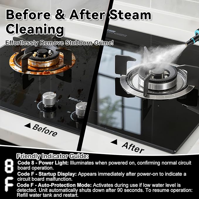 Steam Cleaner, 2500W Portable Handheld Steamer for Cleaning, Large Capacity Tank Pressurized Steam Cleaning Machine for Home, Car, Bathroom, Kitchen, Furniture, Grout, Floor, Tile