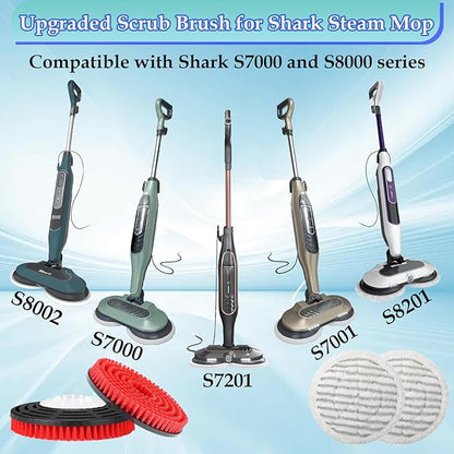 S8201 Steam Mop Pads Replacement Brush for Shark Steam Mop Replacement Pads for Shark S8002BRN S8001 S7001 S7201 S7000AMZ S7000 S7005 S7020 (Red)