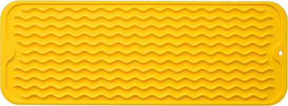 MicoYang Silicone Dish Drying Mat for Multiple Usage,Easy clean,Eco-friendly,Heat-resistant Silicone Mat for Kitchen Counter,Sink,Bar,Bottle,or Cup Yellow M 17 inches x 6 inches