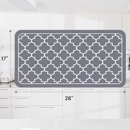 WISELIFE Dish Drying Mat Super Absorbent Drying Mat Large Dish Drying Mats for Kitchen Counter Easy Clean Dish Mat Kitchen Drying Mat18"x 28" Stylish Grey