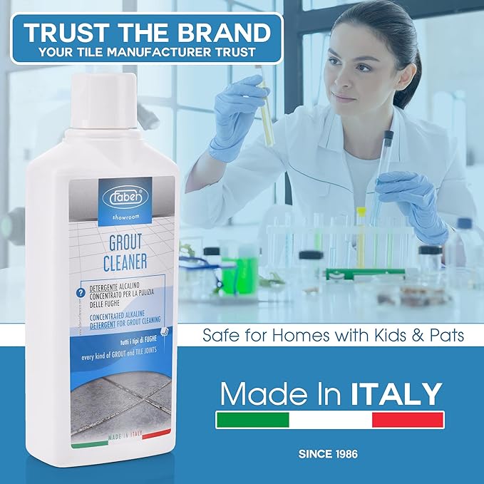 FABER Grout Cleaner, Heavy Duty Grout Cleaner for Every Kind Grout and Tile Joints - Friendly and Safe Cleaner - Removes/Deep Cleans Dirt, Grease, & Grime - Safe for All Alkali-Resistant Surfaces