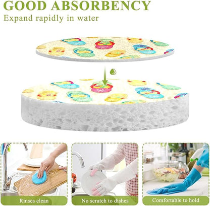 Flip Flops Kitchen Scrub Sponges, Pop-up Kitchen Cleaning Sponges Reusable Dish Washing Sponges for Bathroom Household Cleaning 3 Pack - Non Scratch Scrubber
