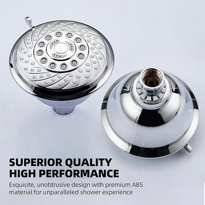 High Pressure Shower Head, 5-Spray Mode Adjustable Showerhead with 4-Inch Round Head, High Flow Handheld Shower for Low Water Pressure, Easy Install & Clean, Round Chrome