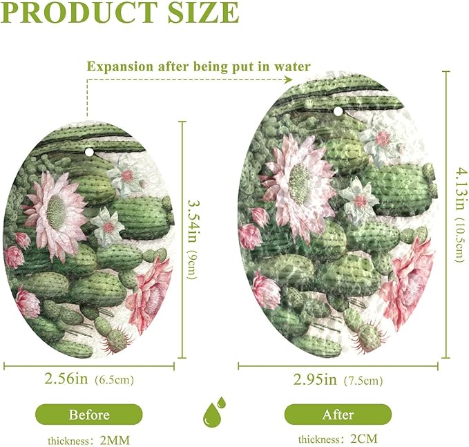 Cactus Kitchen Scrub Sponges, Pop-up Kitchen Cleaning Sponges Reusable Dish Washing Sponges for Bathroom Household Cleaning 3 Pack - Non Scratch Scrubber