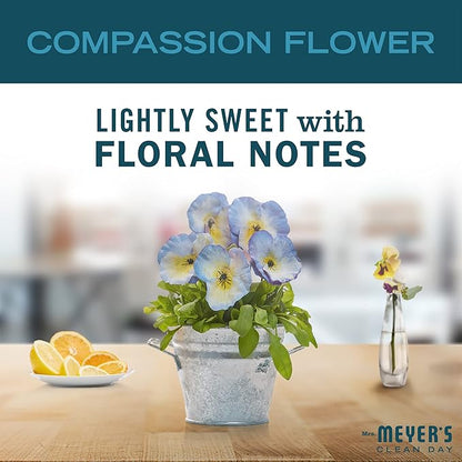 MRS. MEYER'S CLEAN DAY Dryer Sheets, Fabric Softener, Reduces Static, Infused with Essential Oils, Compassion Flower, 80 Count (Pack of 3)