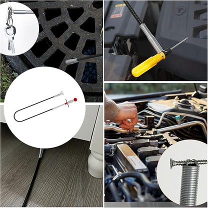 Drain Snake, 61 inch plumbing snake，Sink Snake Drain Clog Remover for Sewer Kitchen Bathroom