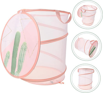 Zerodeko Foldable Mesh Laundry Hamper with Handles Space-saving Large Clothes Basket for Stuffed Animals Storage Portable Organizer for Dorm Apartment and Utility Use