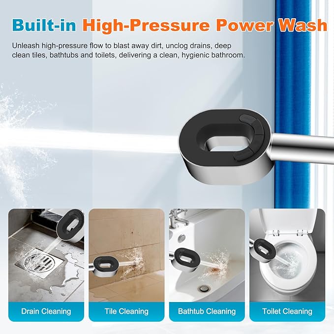 Hibbent Filtered Showerhead with handheld, High Pressure 5 Sprays Shower Head, Anti-clog Nozzles, Brass Holder & 71" Metal Hose, 3 Water Softener Filter Remove Chlorine, Reduce Dry Itchy Skin, Chrome