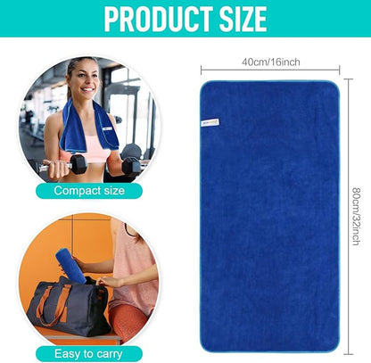 SINLAND Microfiber Gym Towels Super Absorbent Compact Travel Workout Towel Quick Dry Camping Sweat Towel for Sports Beach Swimming Backpacking Hiking and Yoga Men Women 16 Inch X 32 Inch