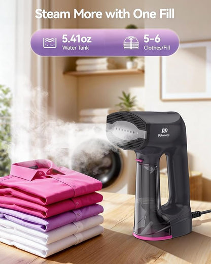 Vacuum Steamer for Clothes,3500Pa Suction Handheld Clothes Steamer,LED Display, Multiple Mode Adjustment,Steaming & Ironing 2 in 1,Portable Steamer No Board Needed, 160ml Water Tank (for 110‑120V)