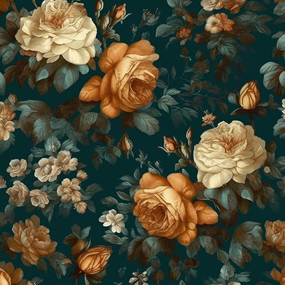 Fvlow Dark Green Floral Peel and Stick Wallpaper 17.4" x 197" Boho Contact Paper Waterproof Renter Friendly Removable Covering for Bedroom Kitchen Cabinets Countertop Desk Home Decor