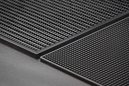Highball & Chaser Premium Bar Mat 18in x 12in 1cm Thick Durable and Stylish Service Bar Mat for Spills, Coffee, Bars, Restaurants and Countertop Dish Drying Mat, Glass Drying Mat (Black/Black Border)