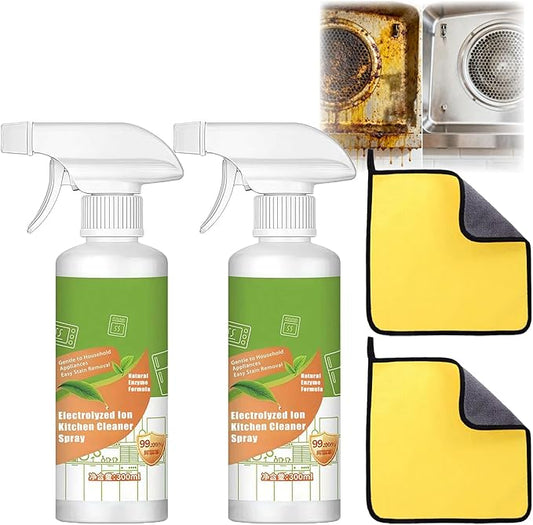 XIRUJNFD Natural Enzyme Formula to Household Appliances, Electrolyzed Ion Kitchen Cleaner Spray, Multi-Purpose Cleaner for Hold, Oven, Stove, Range Hood, Easy Cleaning Household Items (2)