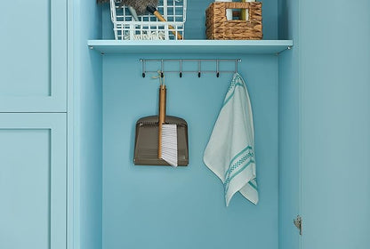 Harper Live.Love.Clean. Snap-Together Bamboo Counter Brush & Resin Dust Pan Set for Cleaning Dust, Pet Hair & Fine Dry Dirt