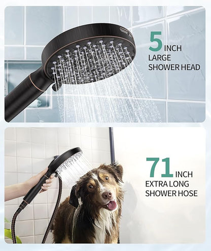 SR SUN RISE Filtered Shower Head with Handheld High Pressure 9 Spray Mode Showerhead Detachable Shower Head Water Softener Filters Beads for Hard Water Remove Chlorine 4 Filters ORB