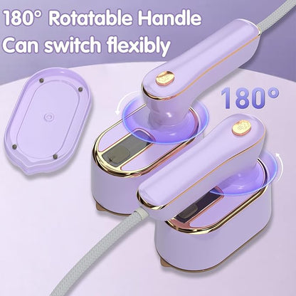 Travel Steamer Iron for Clothes Mini - Portable Ironing Machine Travel Small Size Portable Steamer Travel College Dorm Home Essentials (Purple)