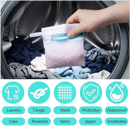 Mesh Laundry Bags for Delicates Washing 6 PCS Machine Bag Travel Laundry Lingerie Bags, Soap Foaming Organizers and Storage, Pods Scented Beads Washing Pouch,Mesh Wash Zipper Hanging Net Bag