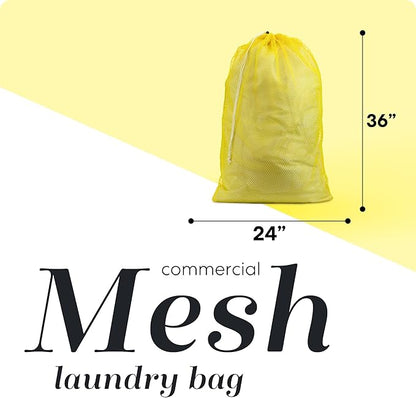 Handy Laundry Mesh Laundry Bag, Extra Large 24" x 36" – Heavy Duty, Durable Polyester with Secure Drawstring Closure, Machine Washable, Ideal for Delicates, College Dorms, Travel, Storage – Yellow