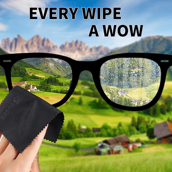 Eco-Fused Microfiber Cleaning Cloths - 50 Pack - (5.5 x 3 inches) for Cleaning Glasses, Spectacles, Camera Lenses, iPad, Tablets, Phones, Smartphones, Laptops, LCD Screens and Other Delicate Surfaces