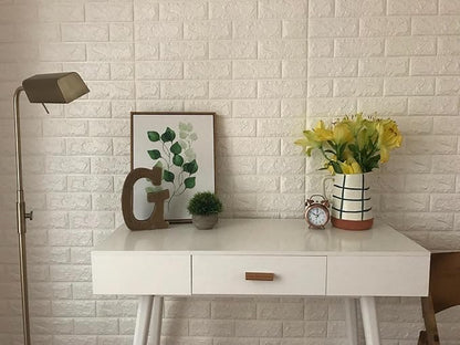 Art3d 115 Sq.Ft Peel and Stick 3D Wall Panels for Interior Wall Decor, Self-Adhesive Foam Brick Wallpaper in White, Pack of 20
