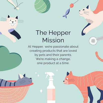 Hepper Advanced Bio-Enzyme Pet Stain & Odor Eliminator Spray - Smell, Stain & Urine Remover for Cats, Dogs & Other Animals - 32oz Spray Safe for the Home - Floral Fresh