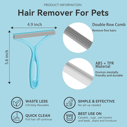 Carpet Rake for Pet Hair Removal (3 Pack),Dog Cat Fur Remover Rubber Broom,Carpet Rake - 60" Long Handle Lint Shaver Cleaner Tools,Scraper Brush for Carpet,Rug,Car Mat,Couch,Pet Bed,Furniture