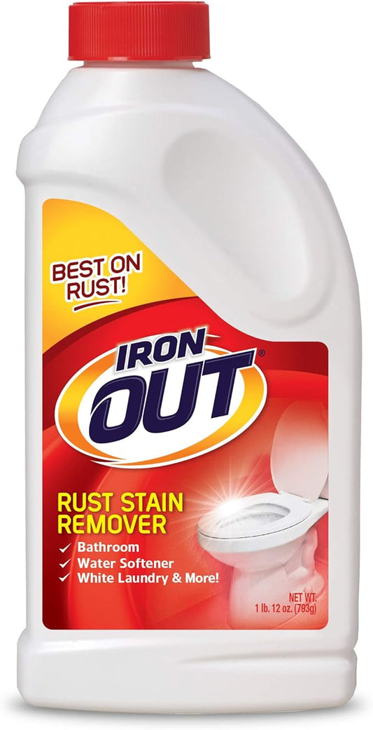Iron Out Rust Stain Remover Powder, 1 lb 12 oz, and Powerful Gel Spray, 24 fl oz