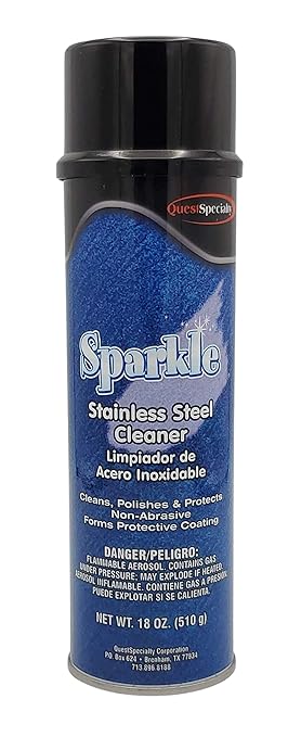 Quest Specialty SPARKLE Stainless Steel Cleaner, 20 oz. can, 1 count, Blue, 2220-1