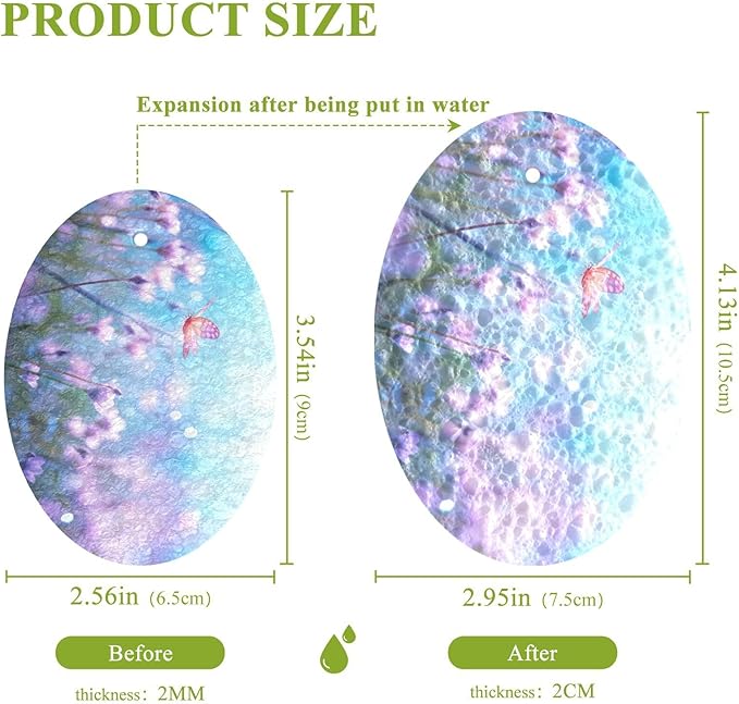 Butterfly Flower Kitchen Scrub Sponges, Pop-up Kitchen Cleaning Sponges Reusable Dish Washing Sponges for Bathroom Household Cleaning 3 Pack - Non Scratch Scrubber