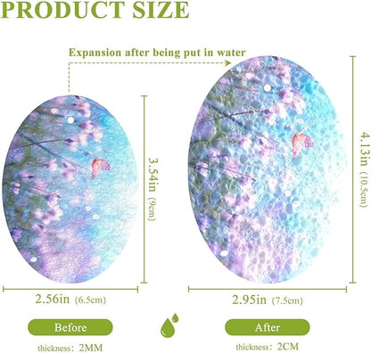 Butterfly Flower Kitchen Scrub Sponges, Pop-up Kitchen Cleaning Sponges Reusable Dish Washing Sponges for Bathroom Household Cleaning 3 Pack - Non Scratch Scrubber