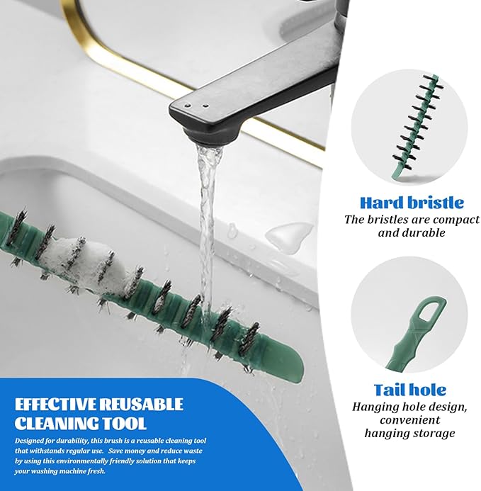 Laundry Brush, 3Pcs Washing Machine Cleaning Brush, Flexible Nylon Bristles Laundry, 0.8x23.6in Effective Reusable Cleaning Tool for Washing Machine Drums for Daily Use