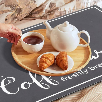 Findosom Dish Drying Mat, 12"x 20" Super Absorbent & Hide Stain Coffee Mat, Cuttable Drying Mat for Kitchen Counter, Coffee Bar Accessories, Under Dish Rack, Coffee Maker, Espresso Machine, DarkGrey