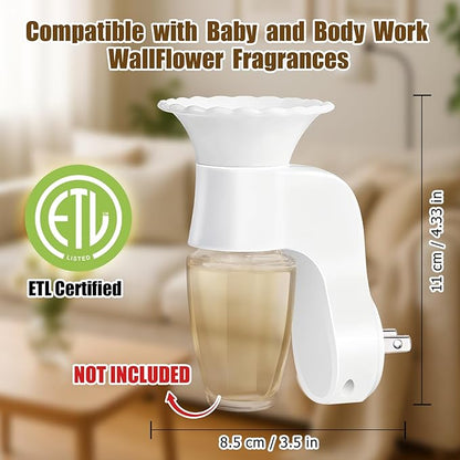 SCENTORINI Wall Fragrance Plug in, 4 Pack Rotatable WallFlower Plug in Compatible with Bath and Body Works WallFlower Fragrance Refills, ETL Certified, Fragrance Diffuser Plug for Home, Room, Office